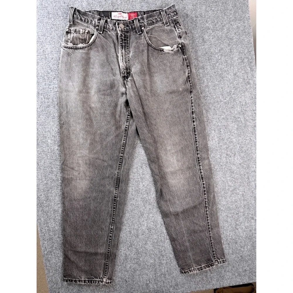 Vintage Levis 545 Jeans Mens 34x32 Faded Black Loose Fit Cotton Made in USA Y2K
